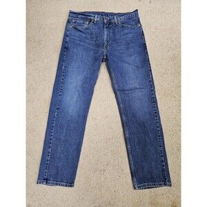 Levi's 505 Regular Fit Men Mid Rise Straight Blue Jeans Size 36x32 Denim